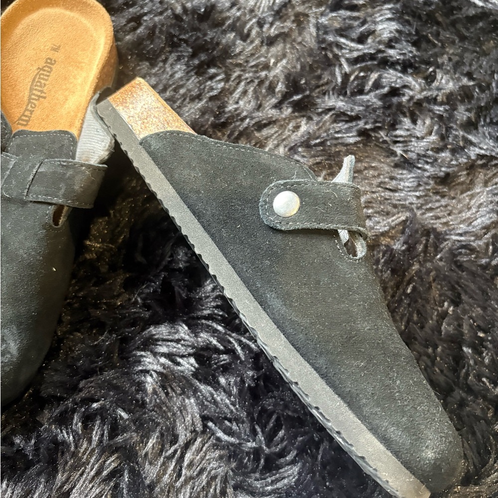 Black Cork Footbed Sandals with Adjustable Buckle Straps - Picture 7 of 9